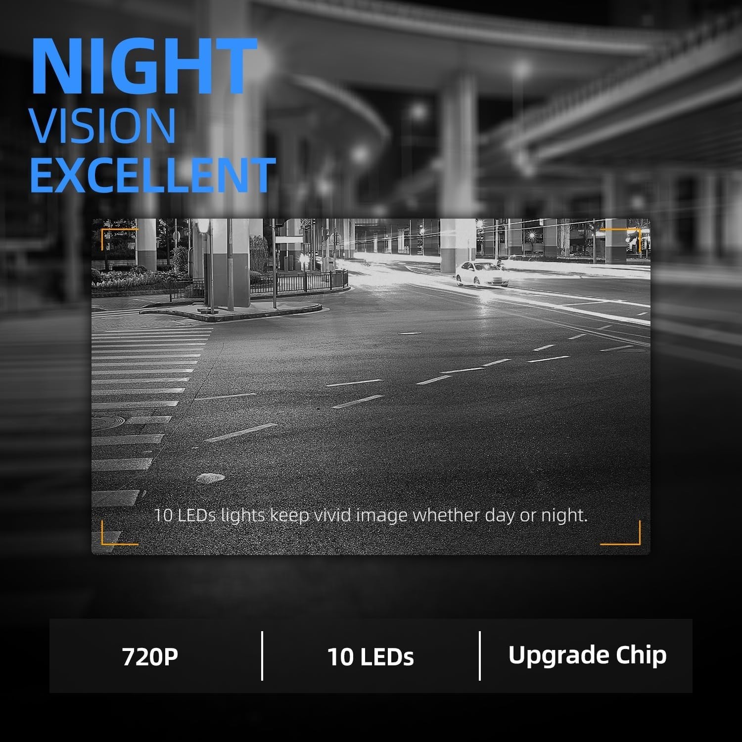 ERT01 HD Backup Camera,Universal Rear View License Plate 149°Night Vision IP69K