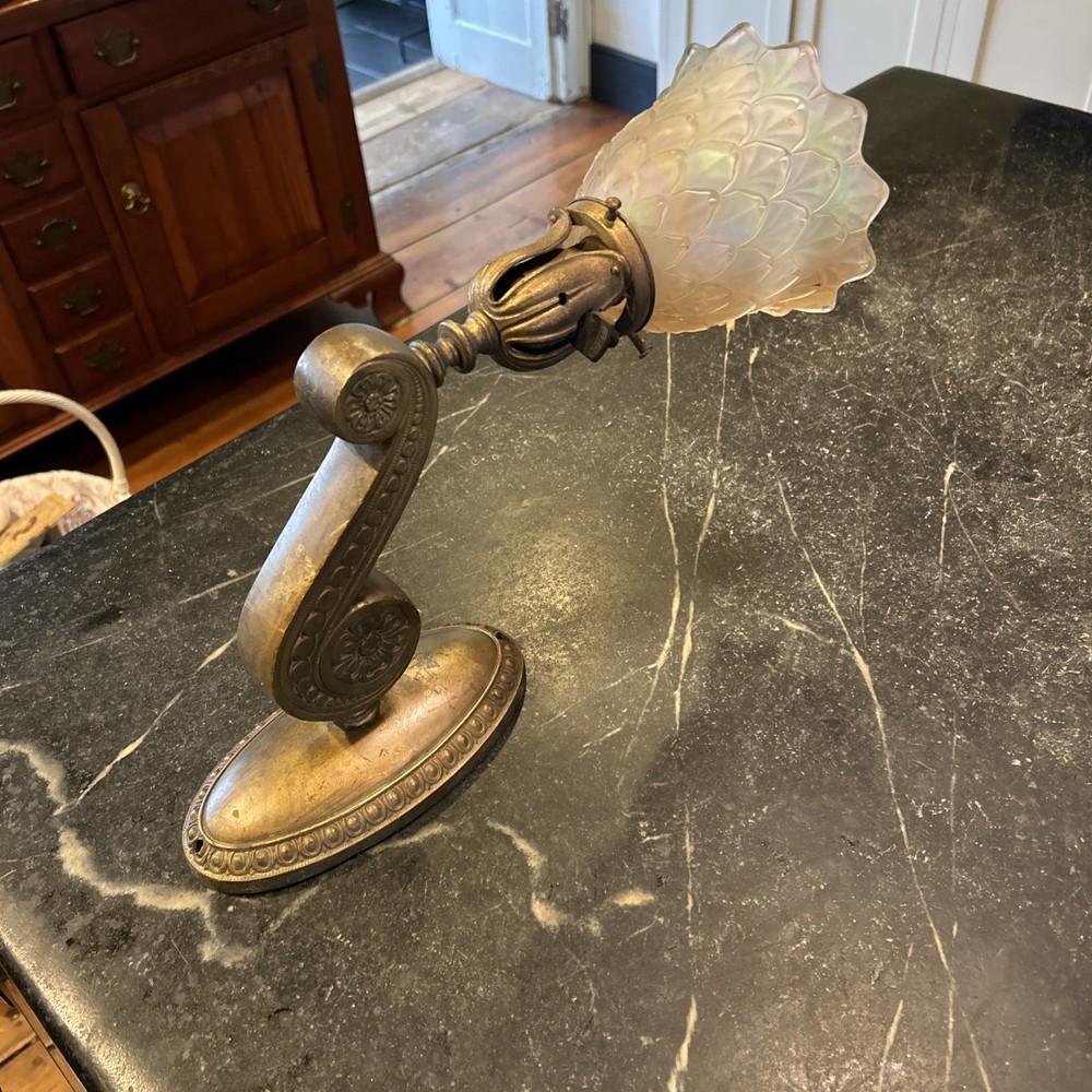 Fantastic Cast Brass Wall Light W Original NUART Shade