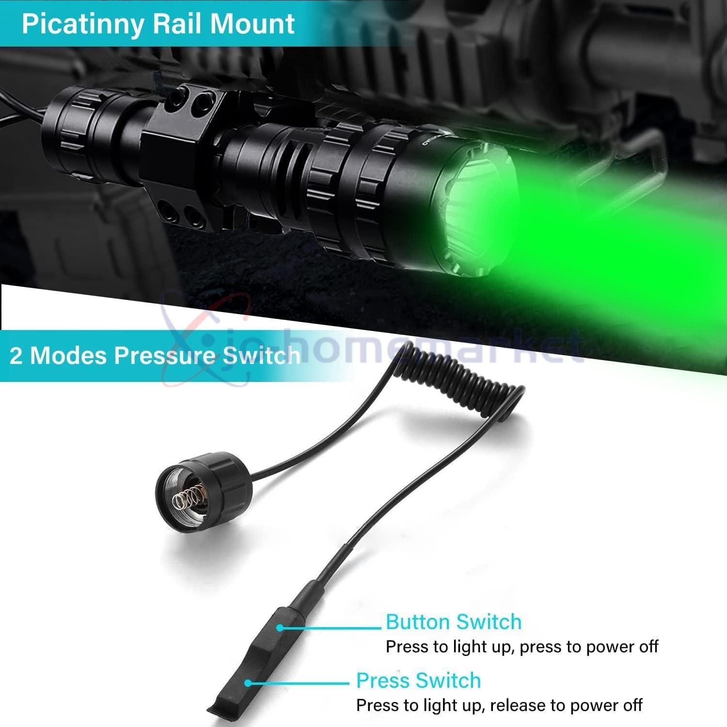 900000 Lumens Tactical Gun Flashlight Picatinny Rail Mount for Hunting Shooting