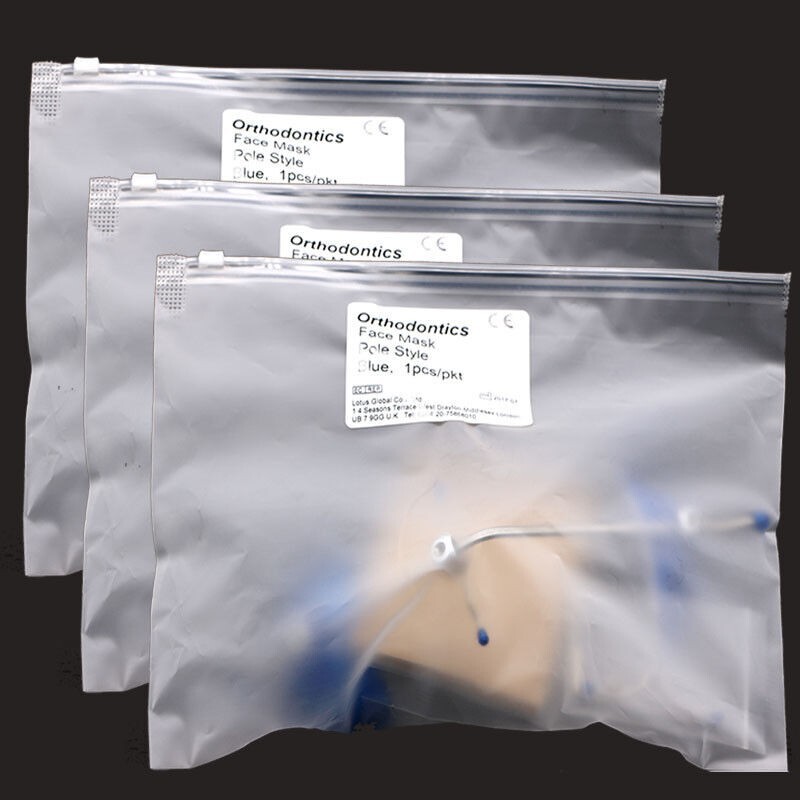 1PC Blue Dental Orthodontic Facemask, Pole Style for Underbite Correction