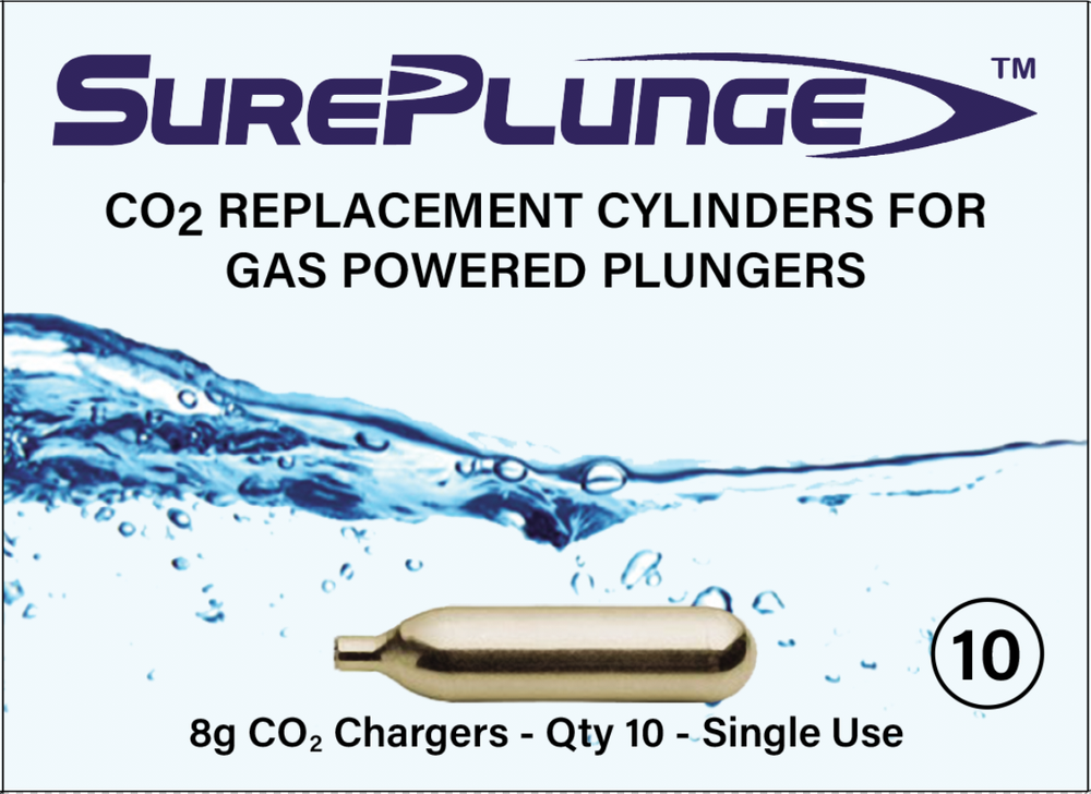 SurePlunge CO2 Refill Cartridges (Qty 10) --- 10-Pack Box
