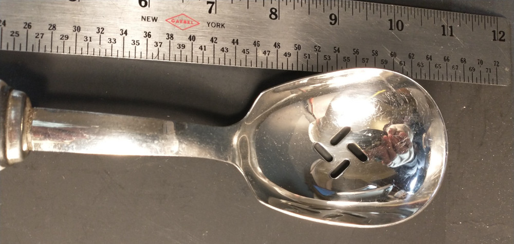 Pfaltzgraff Yorktowne Ceramic Handle Pierced Serving Spoon 10.625"