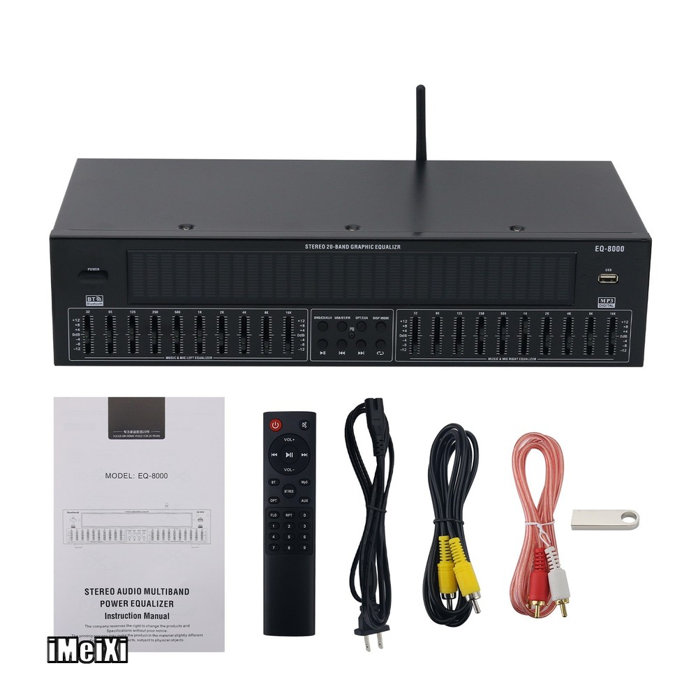 EQ8000 Green LED EQ Equalizer Bluetooth Optical Fiber Coaxial Digital Processor