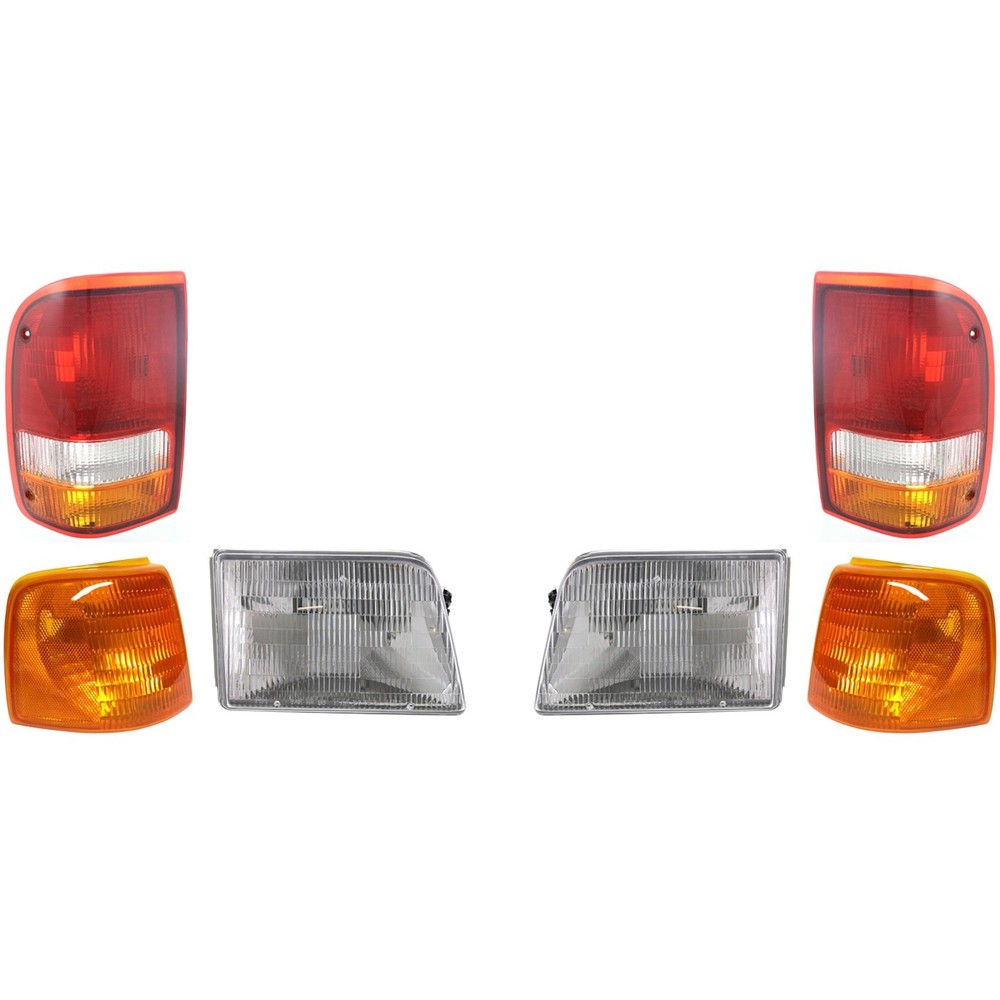 Headlight Kit For 1993-97 Ford Ranger With Tail Light Corner Light Left & Right
