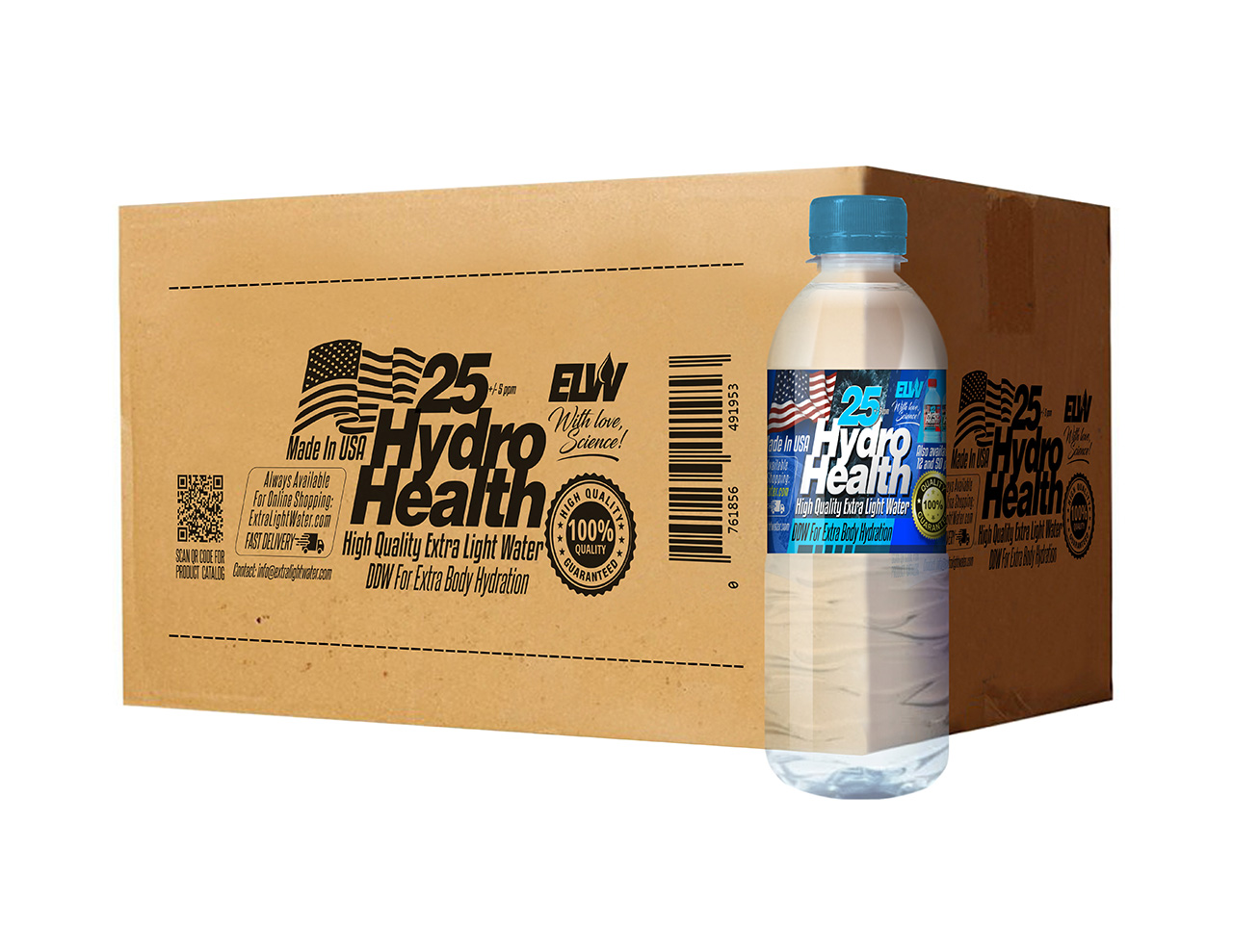 25 ppm DDW bundle (2 cases-48 bottles-500 ML each ) +one 3G,4G,5G protection ca