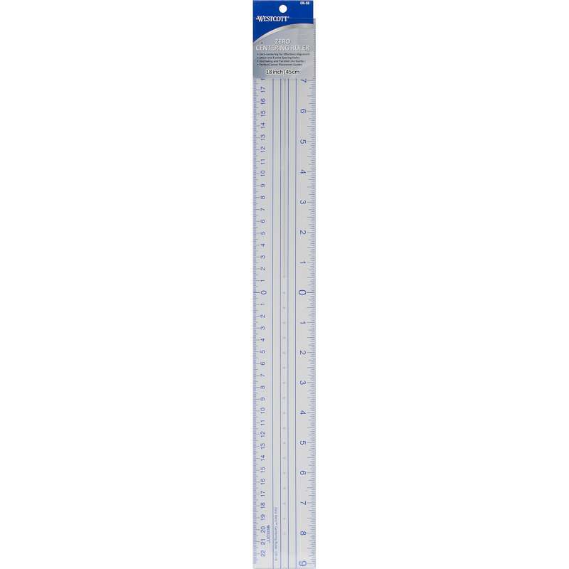 Plastic Ruler 18" Zero Centering