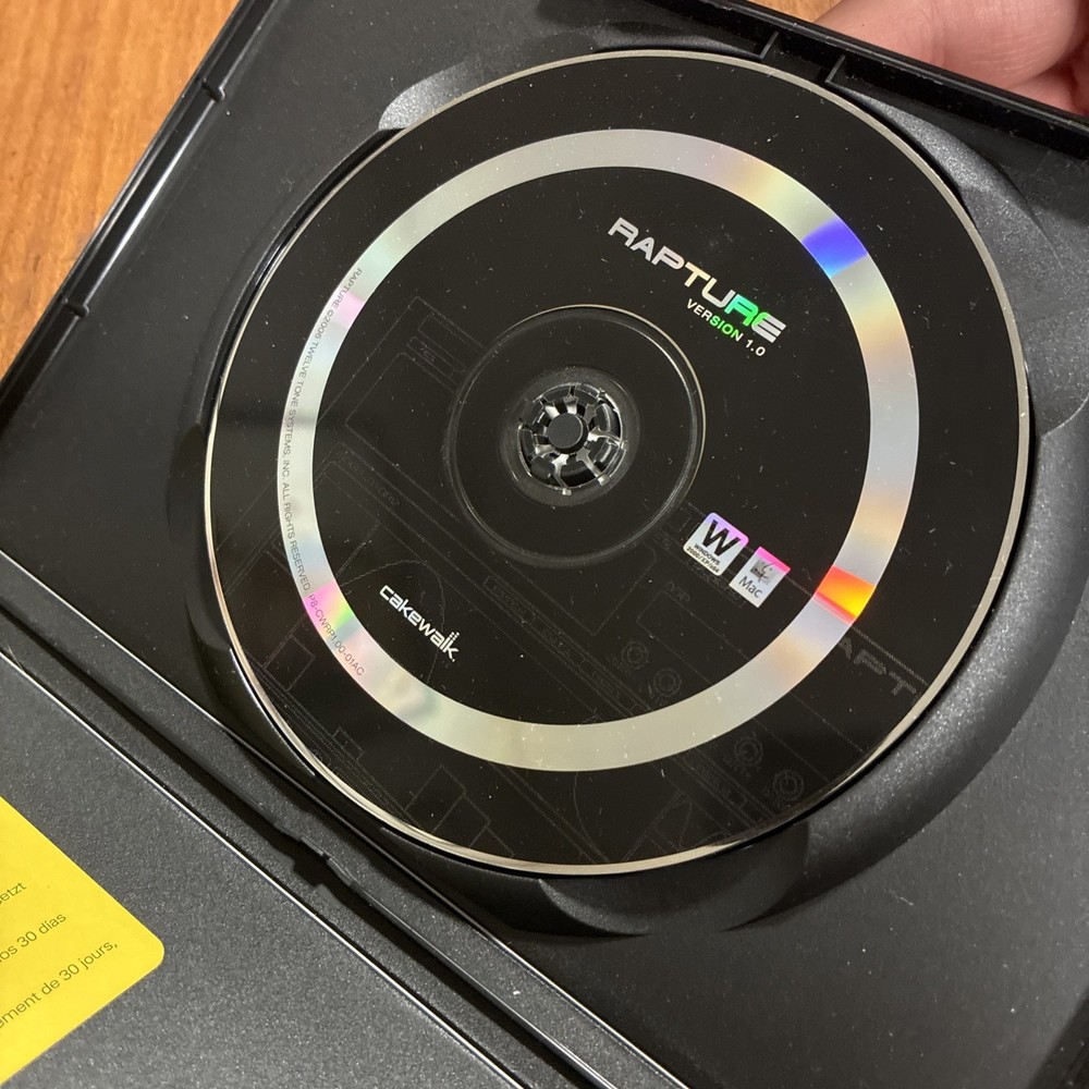 Cakewalk Rapture Version 1.0 VSTi Synth Software Disc PC/Mac Audio Plugin