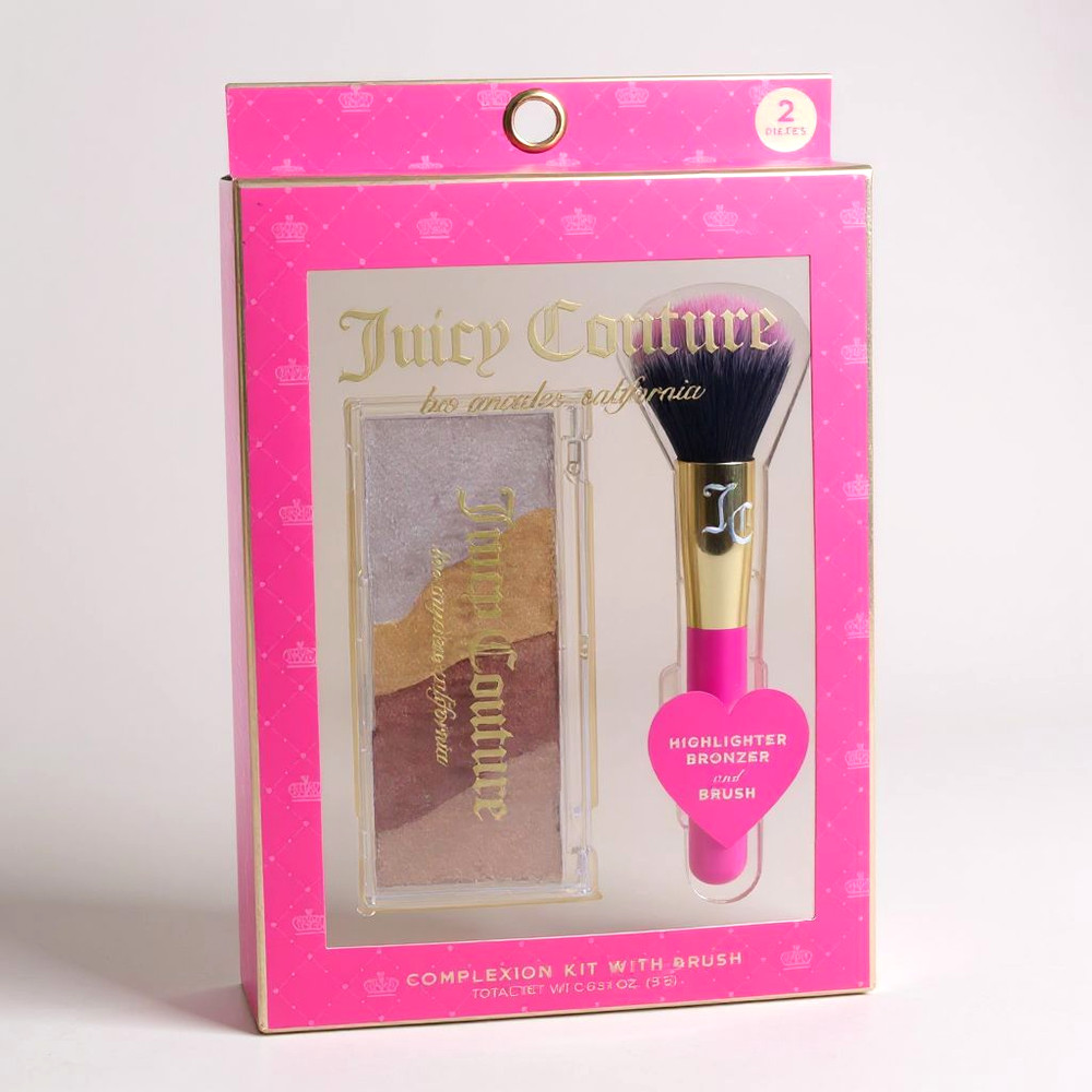 Juicy Couture Complexion Kit with Brush - Highlighter Bronzer Complexion Compact