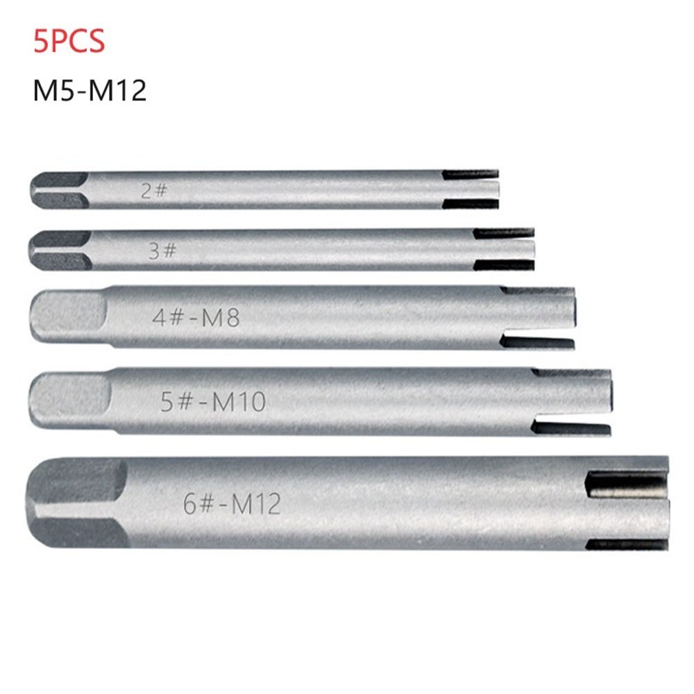Reliable 5Pcs M5M12 Broken Tap Extractor Set for Efficient Screw Removal