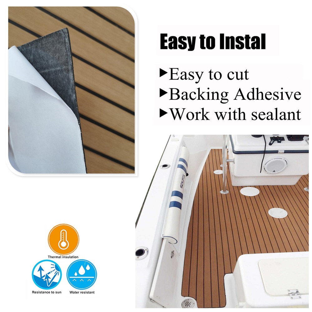 Boat Flooring Decking Sheet EVA Foam Marine Teak Deck | Adhesive Backing