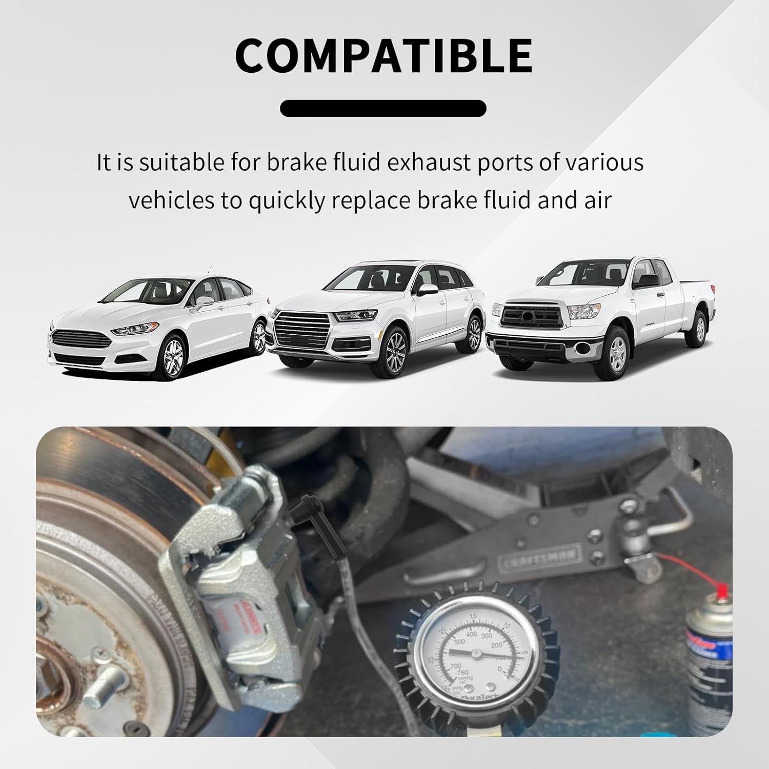 5PCS Brake Bleeder Kit Connector,Brake Fluid Bleeder Kit Bleeding Adapter Joint