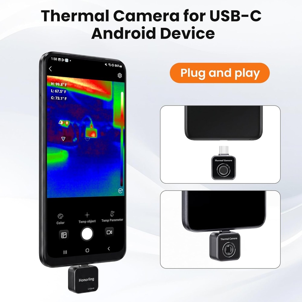 Thermal Imaging Camera 128x96 IR Resolution Infrared Camera for Android