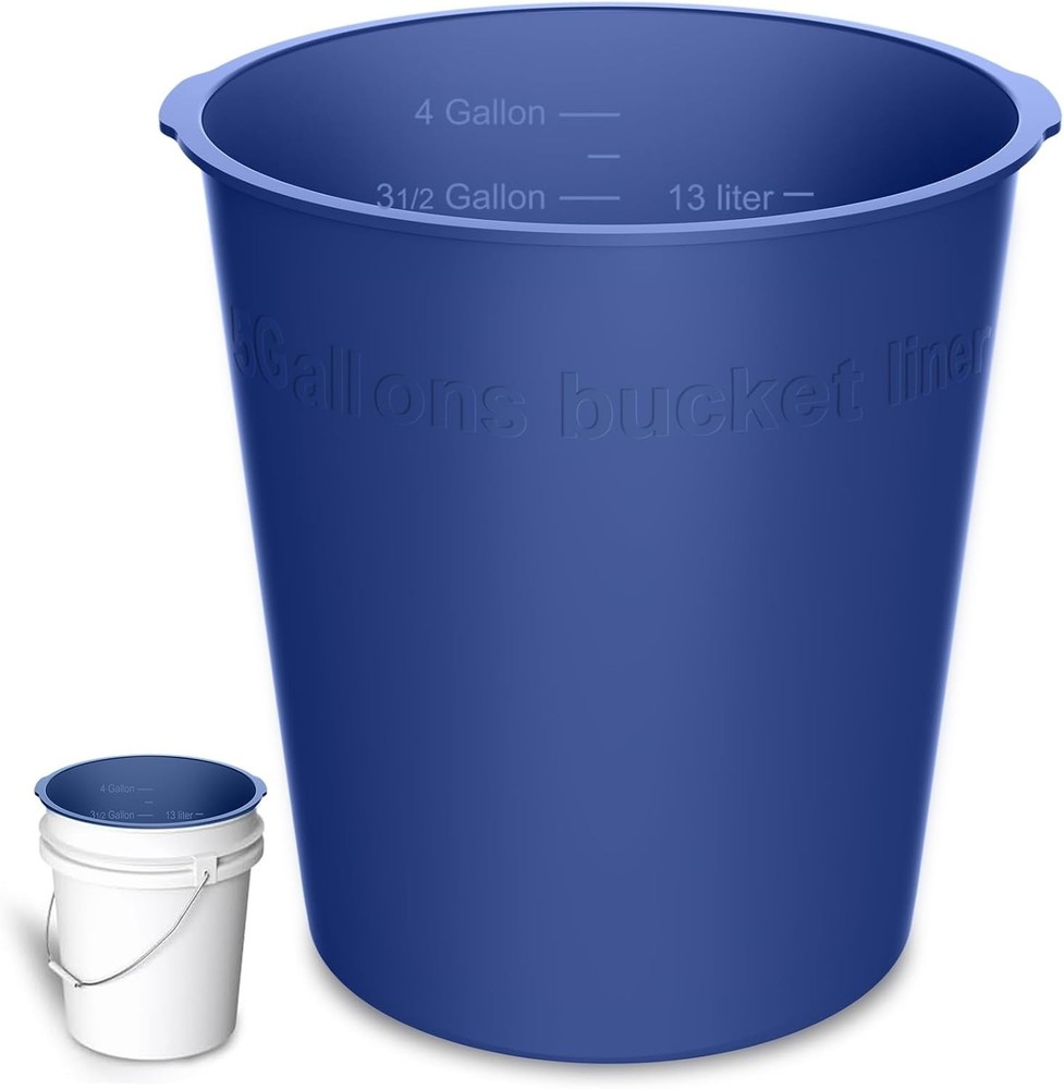 Reusable 5 Gallon Rubber Liner for Concrete Mix - 2 Pack Bucket Inserts