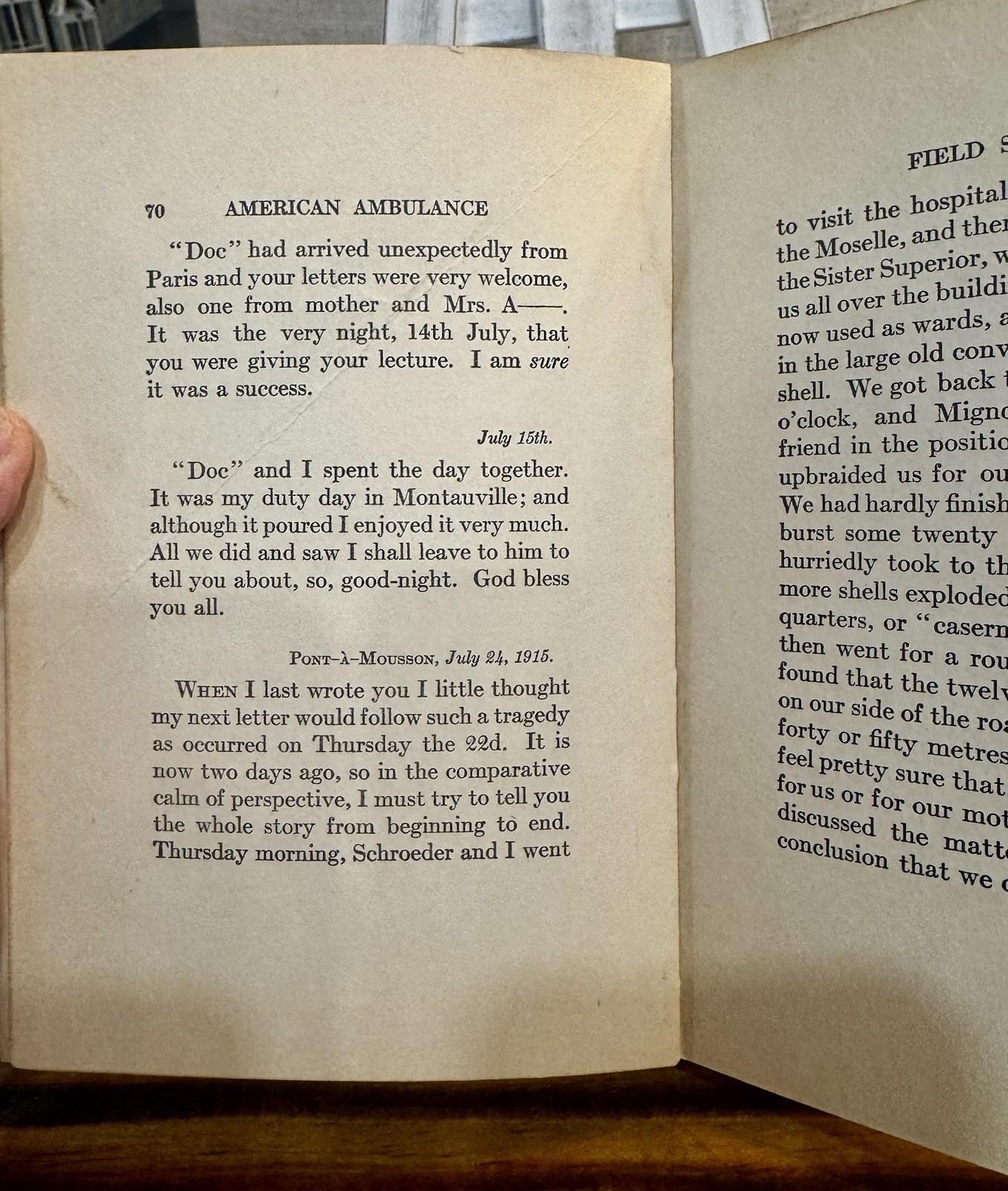 WWI Ambulance No. 10 Personal Letters from the Front Leslie Buswell 1916
