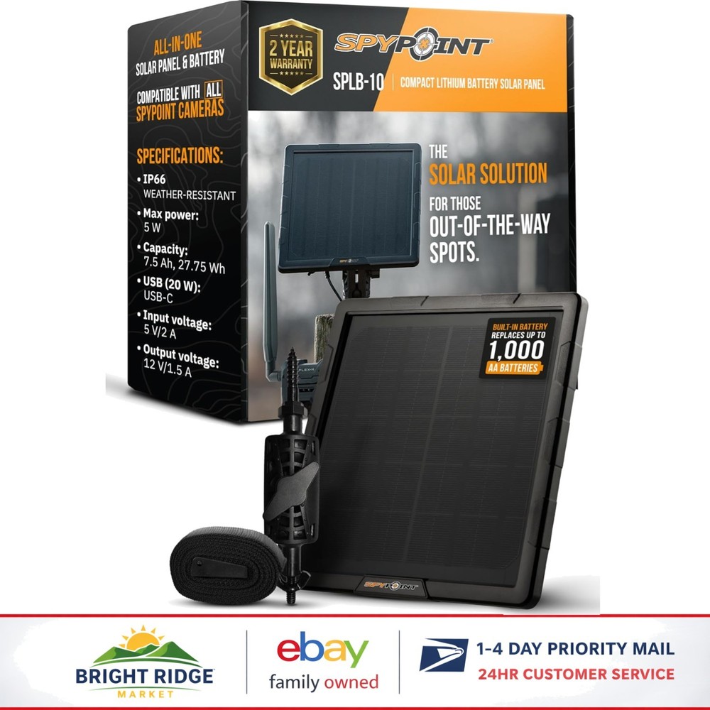 Trail Camera Solar Panel with Internal Lithium Battery and Compact Design