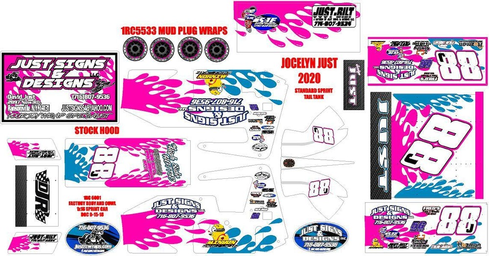 1RC SPRINT WRAP JOCELYN JUST 2020 THEME WRAP KIT