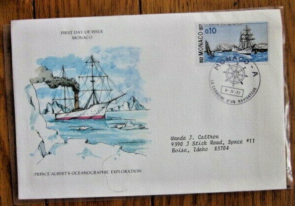 MONACO  PRINCE ALBERT'S OCEANOGRAPHIC EXPLORATION 1977 CACHET FDC VF