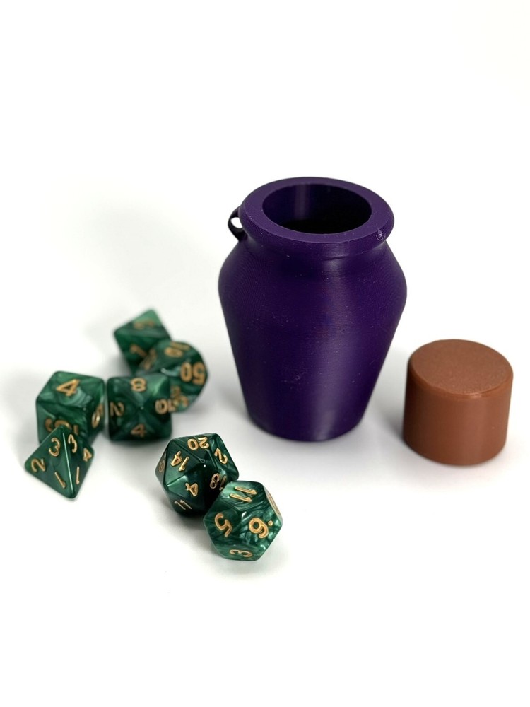 3D Printed Dice Container - Potion Bottle Shaped Dice Holder for DnD, RPG Games
