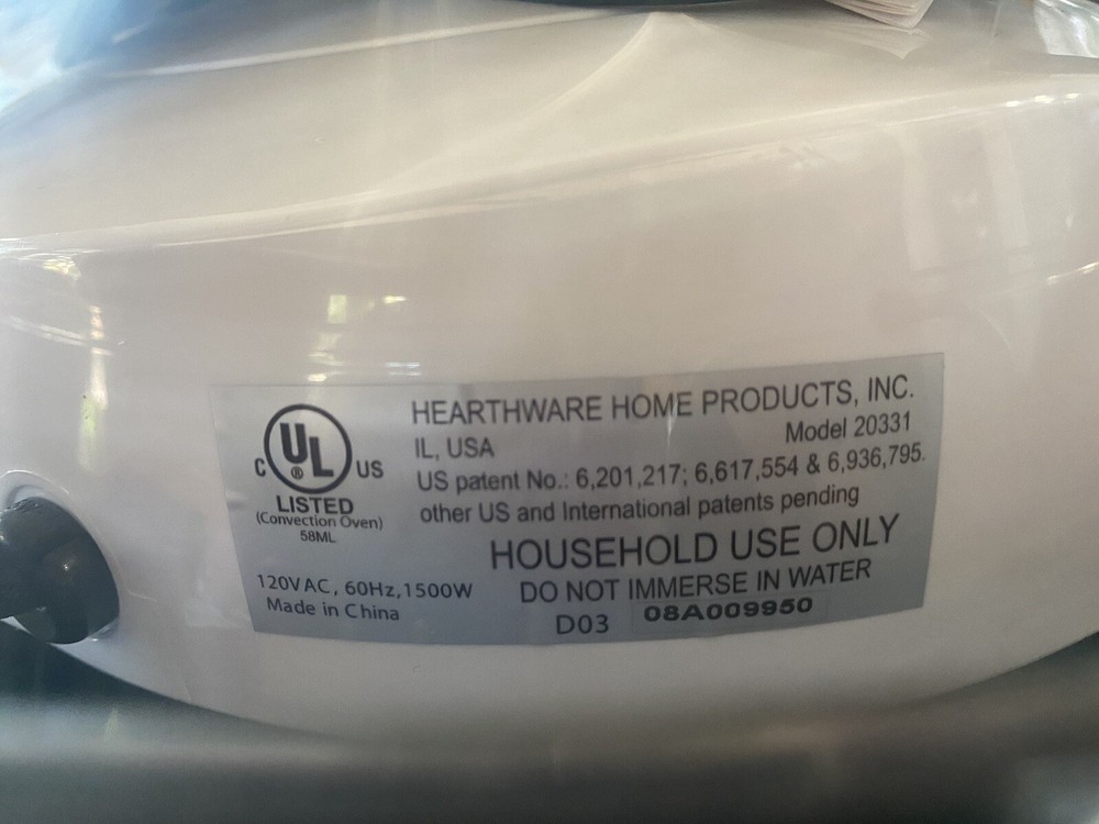 Hearthware NuWave Pro Infrared Oven Model 20331 White Tested