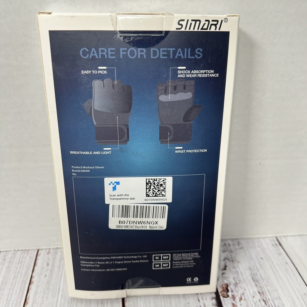 Simari Weight Lifting Workout Gloves Black Medium