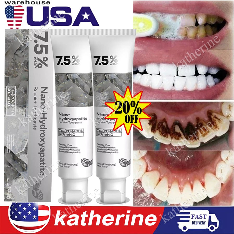 7.5% Hap Nano-Hydroxyapatite Toothpaste Remove Deep Clean For Sensitive Teeth US