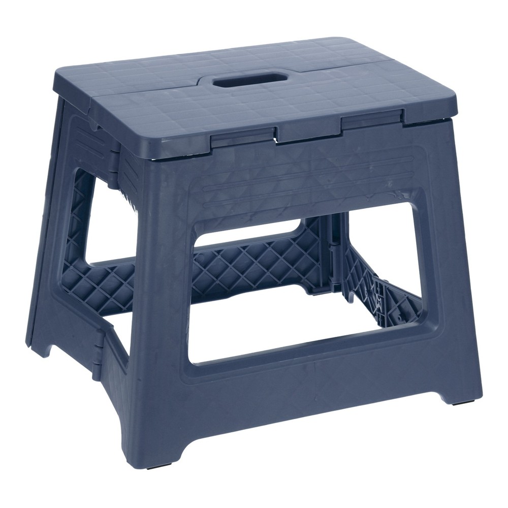 9" Folding Step Stool for Adults 132 lbs Capacity Blue
