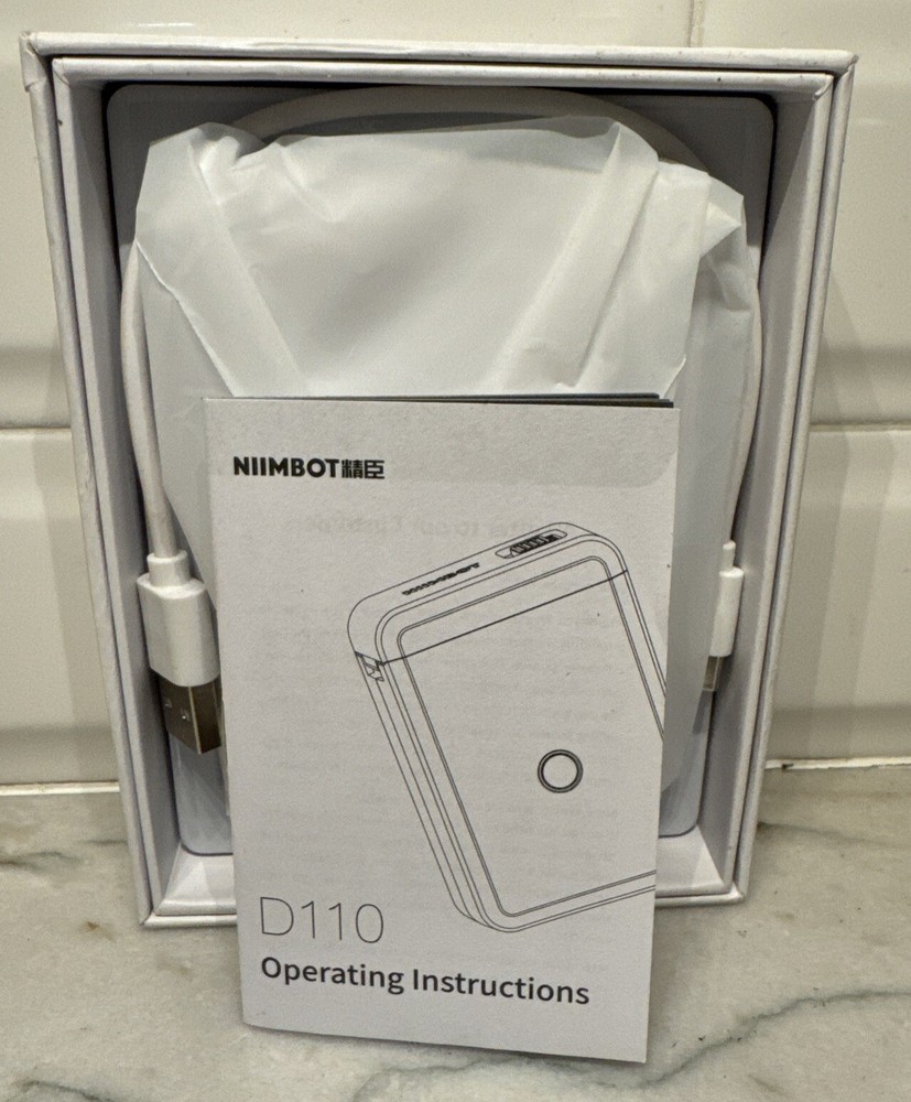 Nimbot D110 Bluetooth Wireless Compact Monochrome Thermal Label Printer White