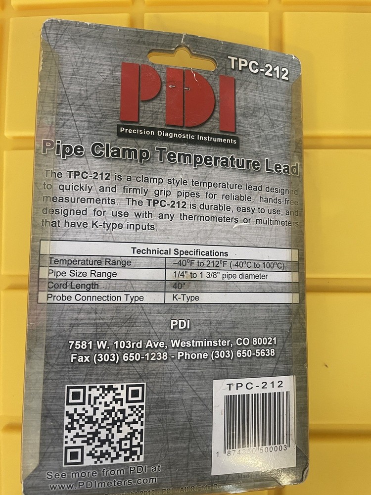 Pipe Clamp Temperature Lead TPC-212