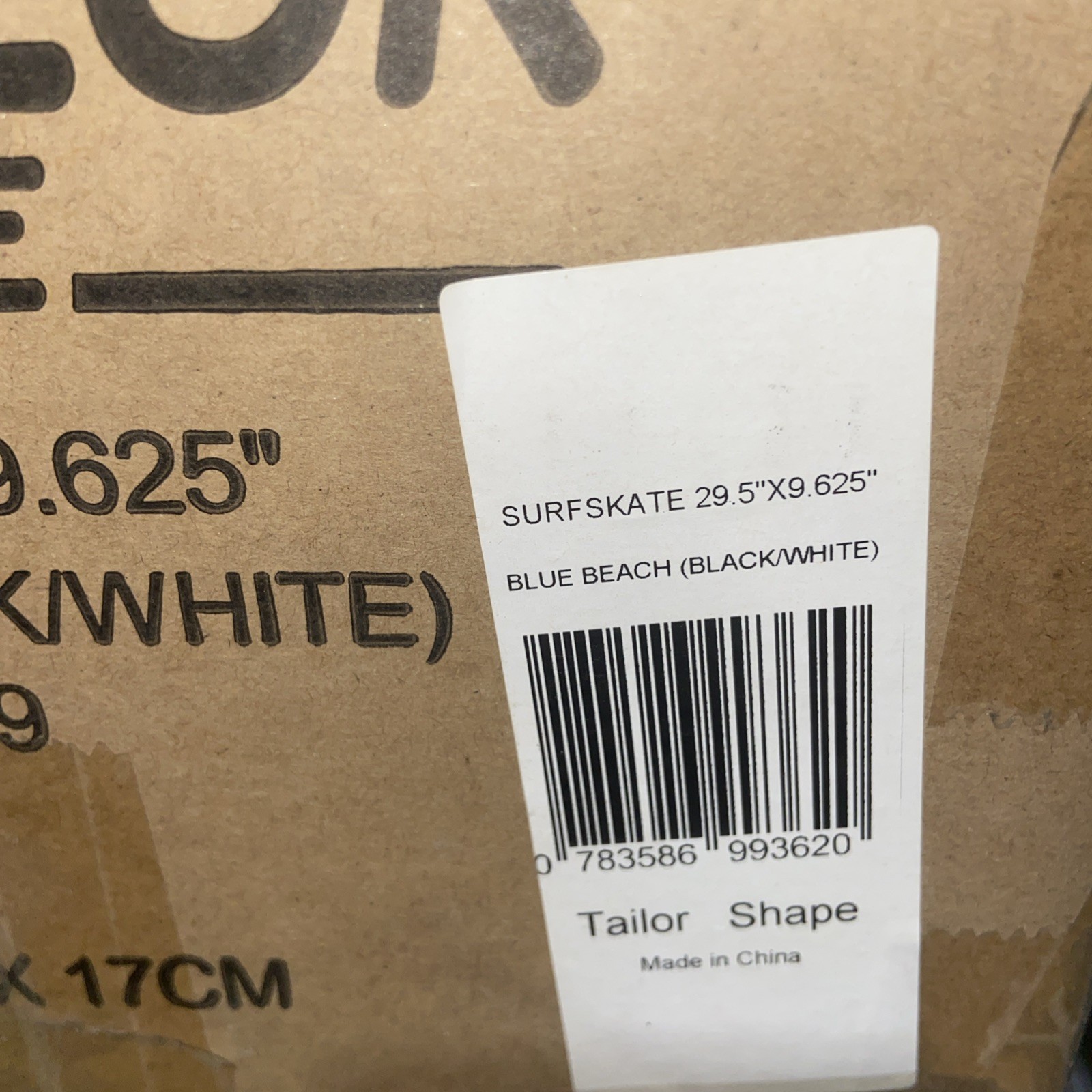 Complete Tailor Shape Skateboard (Blue Beach Black/White) Surf Skate New