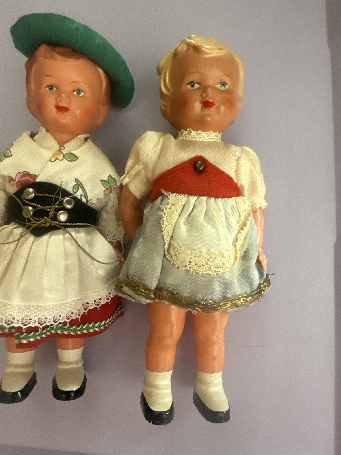 VINTAGE Germany Wind Up Dancing Dolls Celluloid One Without key Lot Of 2