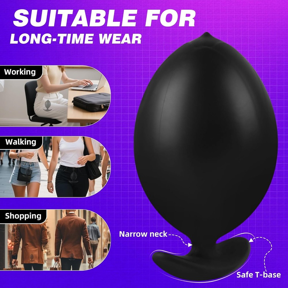 Magnetic Inflatable Butt Plug Large Butt Plug, Huge Buttplug Wearable Inflatable