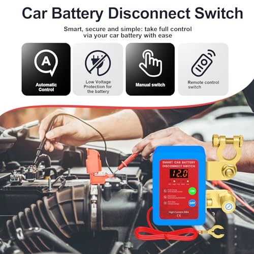 Kill Switch for Car-Remote Battery Disconnect Switch 12V,Upgrade Smart blue