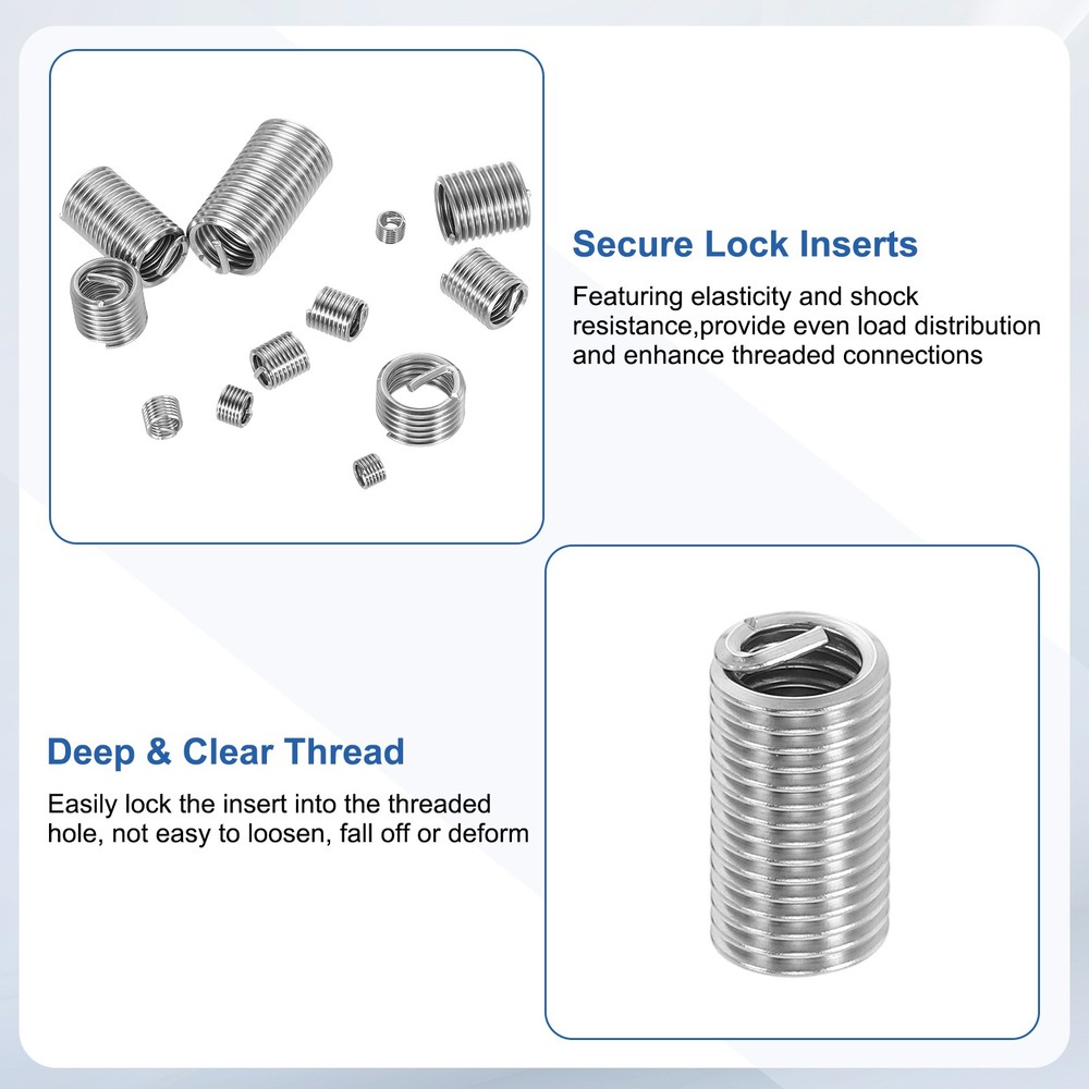 10pcs Wire Thread Inserts 5/16-18 UNC 3D 23.7mm Helical Threaded Sleeve