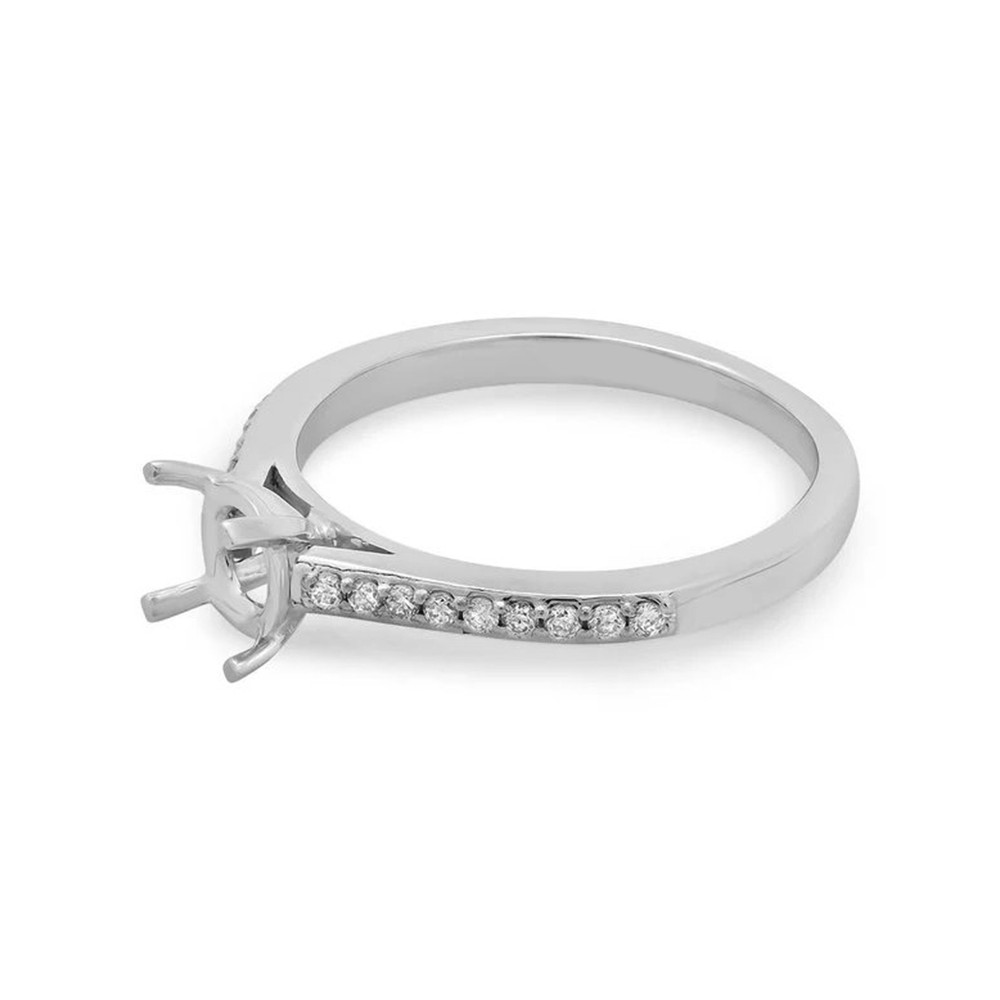 925 Sterling Silver Round 5mm Ring Setting Semi Mount Blank Engagement Ring