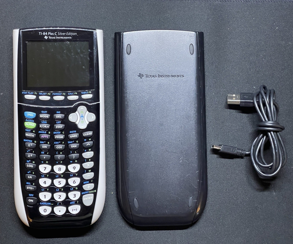 Texas Instruments TI-84 Plus C Silver Edition Graphing Calculator Excellent Con.