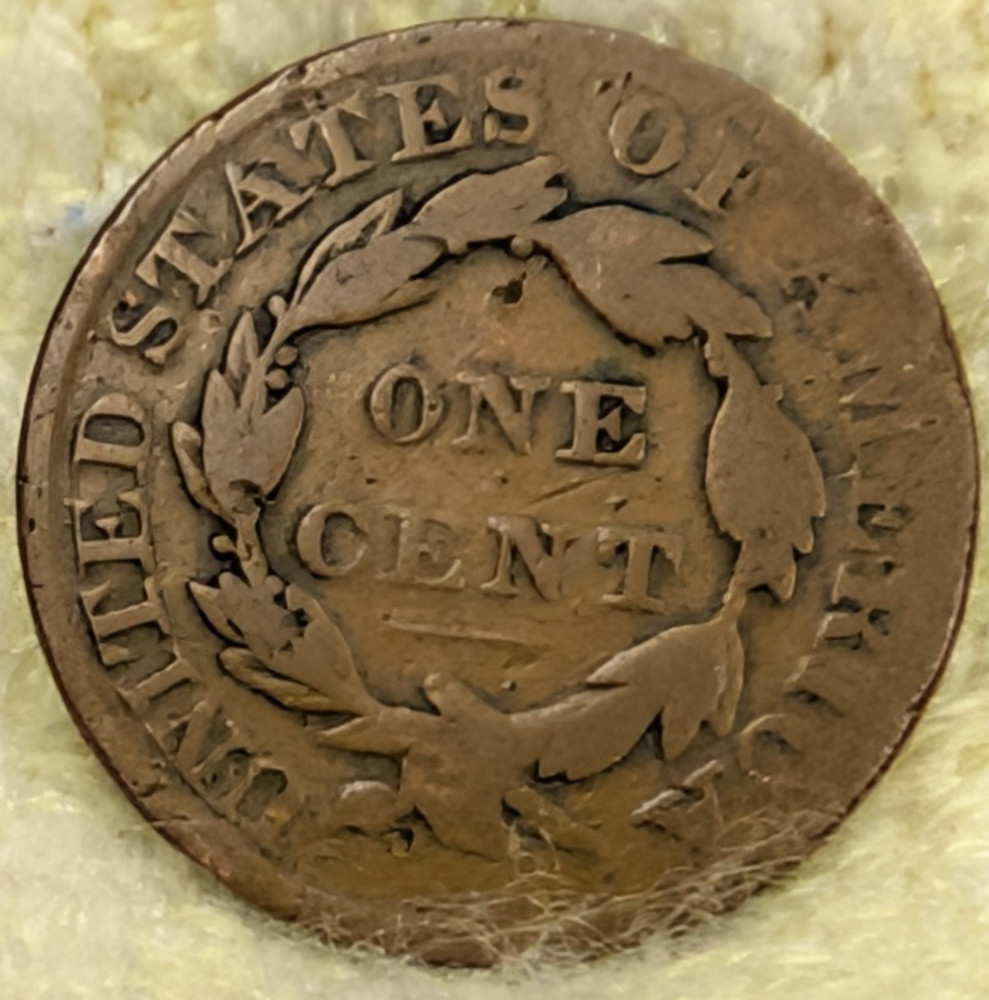 1827 CORONET LARGE CENT, VG ~ Nice EXAMPLE
