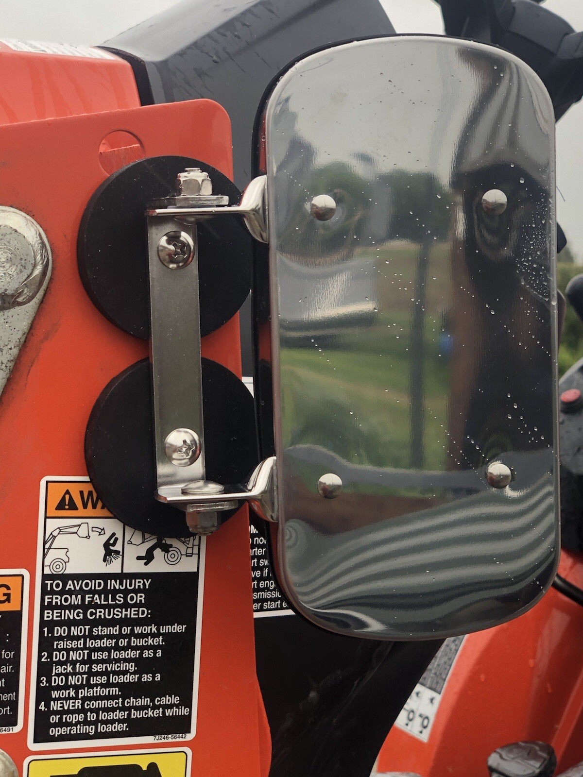 MAGNET MIRROR Tractor Skidsteer RUBBER COATED STAINLESS STEEL BEST ON EBAY! LX
