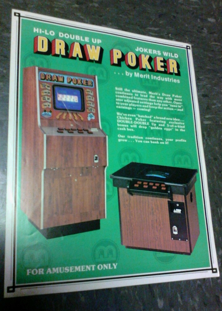 Merit DRAW POKER flyer- good original