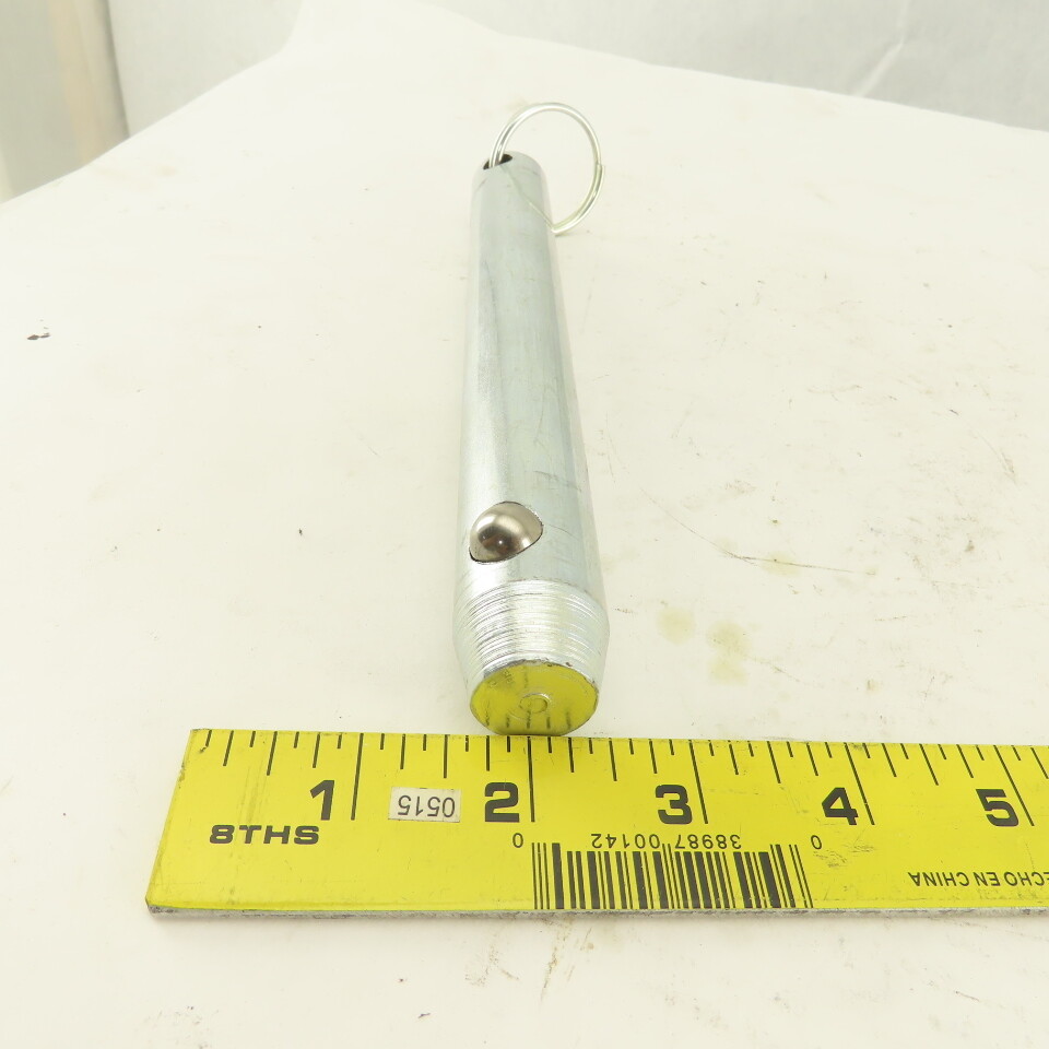1" Ball Lock Hitch Pin Ring Grip No Shoulder 8"