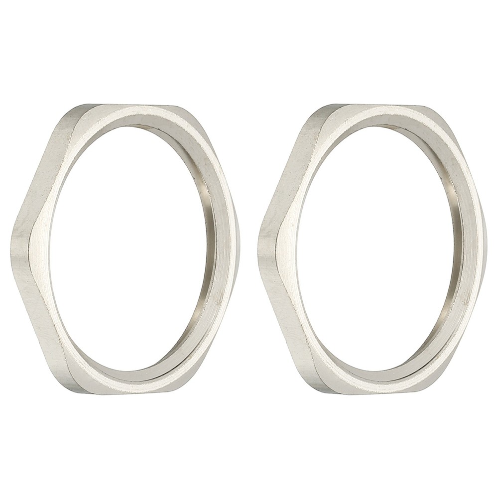 2Pcs BSPP Cast Pipe Fitting Hex Locknut Nickel Plated Copper G1