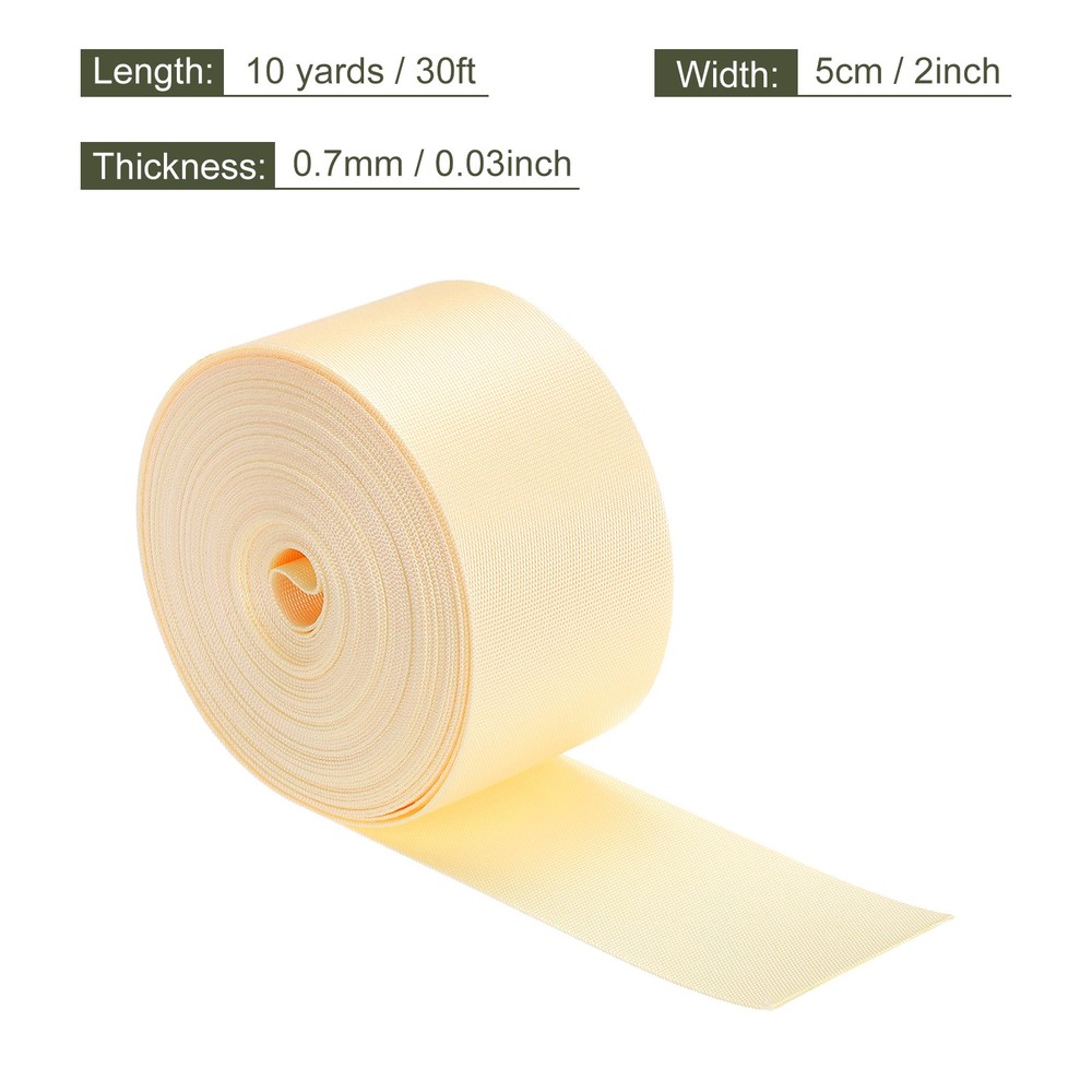 Flat Nylon Webbing Strap 2 Inch 10 Yards Beige for Backpack