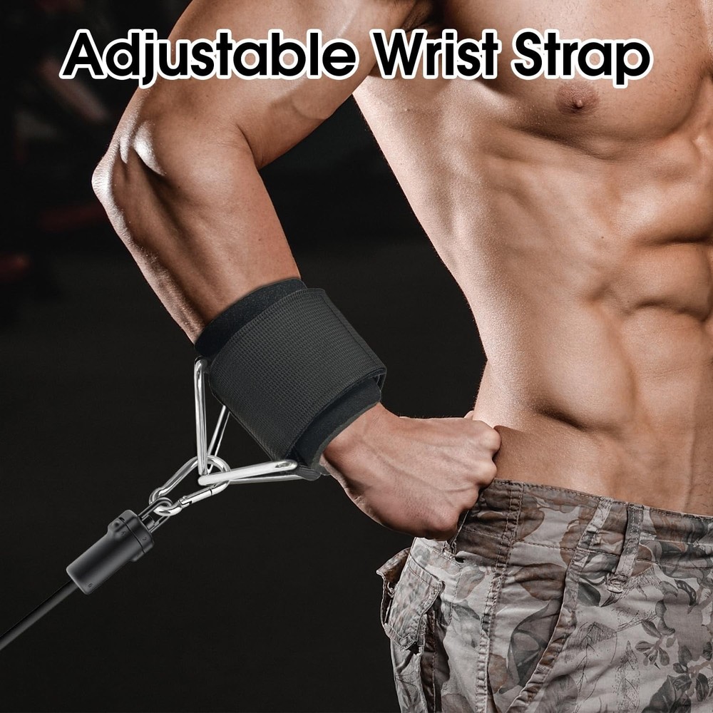 Adjustable Wrist Cuffs for Cable Machine, Neoprene Padded Straps, 2 Pack Comf...