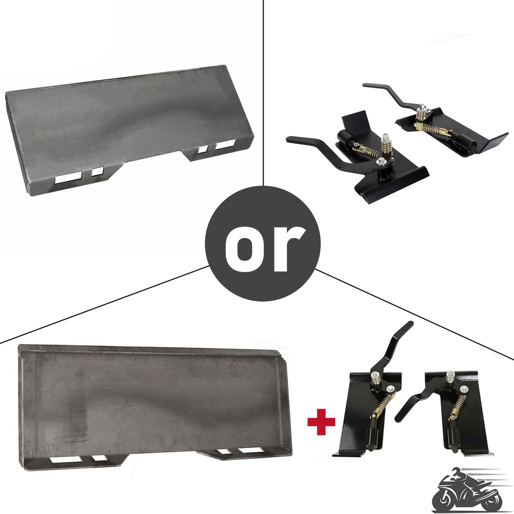 1/2" Skid Steer Quick Tach Attachment Mount Plate / Conversion Adapter Latch Box