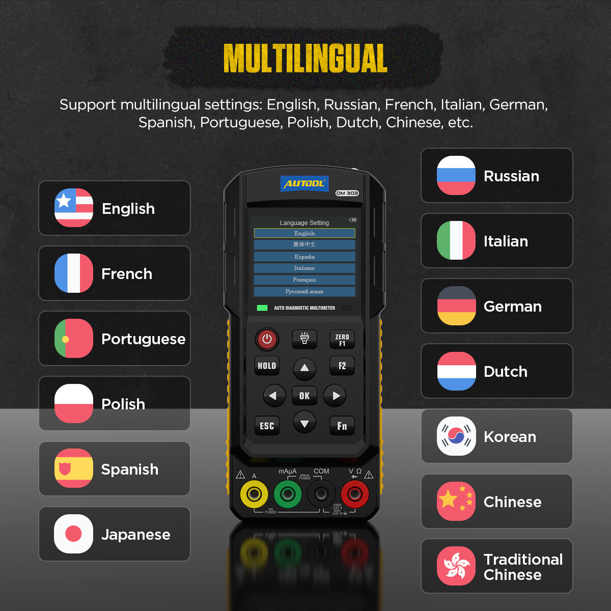 Auto Diagnostic Multimeter Oscillometric AC/DC Voltage Current Circuit Tester