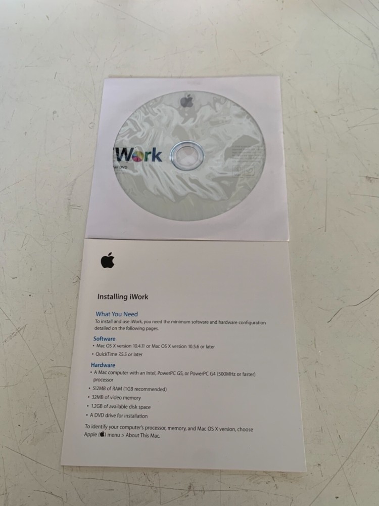 Apple Mac iWork V9.0.3 Install DVD