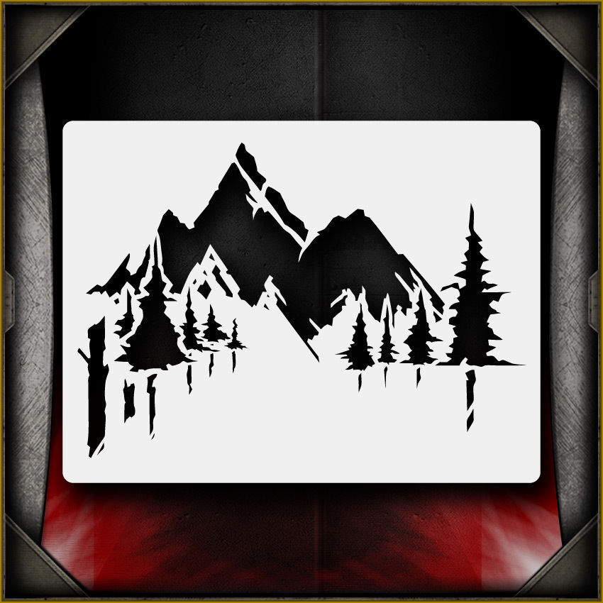 Mountains 2 -  Airbrush Stencil Template Airsick