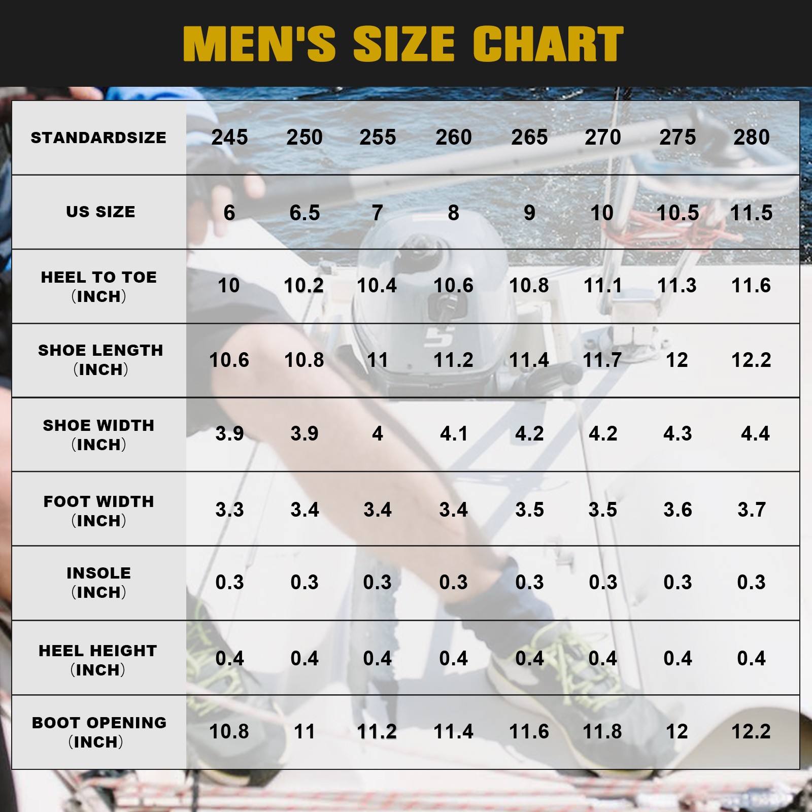 Men's Fishing Deck Boots Waterproof Non-Slip Rubber Rain Boots Outdoor Farm Work