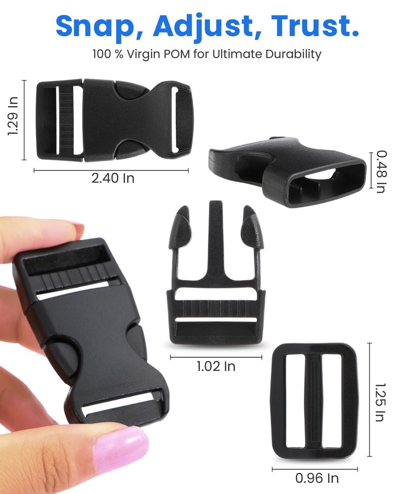 Buckle & Strap Kit 6 Yards 1 Inch Wide Polyester Webbing hardware