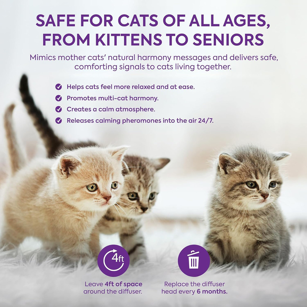 Cat Calming Diffuser Refills: Pheromone Refill for Cats, Long-Lasting 6-Month Su