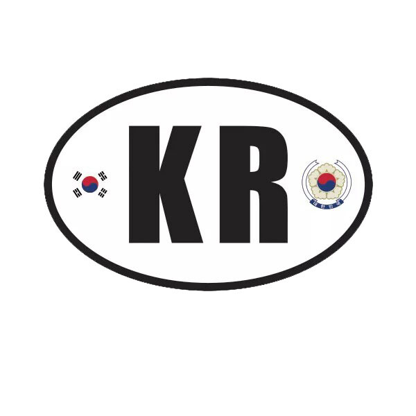 South Korea Oval Sticker Decal